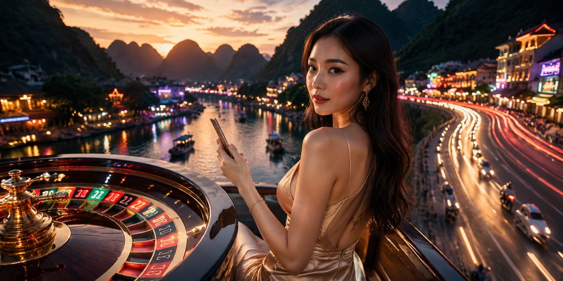 Ánh neon roulette tại Ninh Bình thể hiện nhịp giải trí casino về đêm
